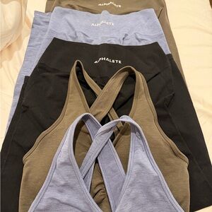 Alphalete Women's Workout Clothes  - Blue, Black, and Brown size large